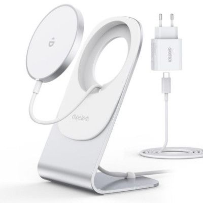 Choetech MagSafe Qi 15W Trådlös Laddare Type-C Väggladdare  20W - Silver