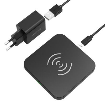 Choetech Qi10W Trådlös Laddare Väggladdare 18W Micro USB Kabel 1.2m - Svart