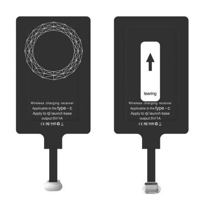 Choetech Trådlös Adapter Qi - USB-C - Svart