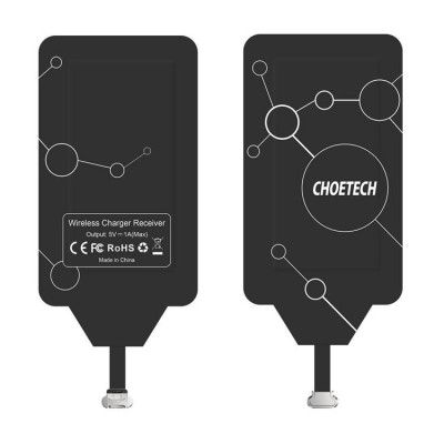Choietech Trådlös Adapter Qi - Micro USB - Svart
