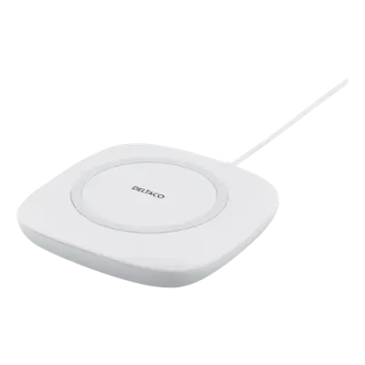DELTACO Qi laddare, 7.5W USB Micro-B - Vit