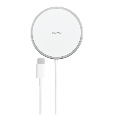 Deltaco Qi Trådlös Laddare USB-C Kabel 1 m - Vit