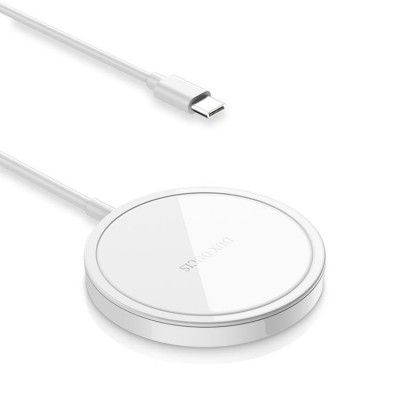 Dux Ducis C5 Qi 15W Trådlös Laddare Kompatibel med MagSafe - Vit