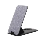 GEAR - Trådlös QI Laddare USB-C Ansl. 10W Grå Textil Ställfunktion