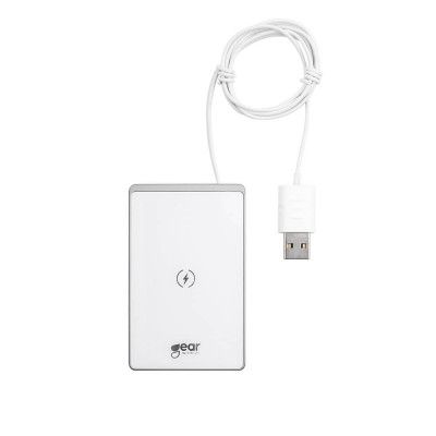 GEAR Trådlös QI Laddare USB-Sladd 15W 5-9V/2A Vit Ultratunn