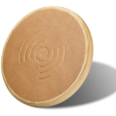 iCarer Qi Leather & Wooden Charger