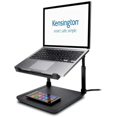 Kensington SmartFit Laptop Riser with Qi Wireless Phone Charging Pad
