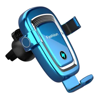 Qi Bilhållare till Luftventil med 15W Trådlös Laddning S19 - Blå