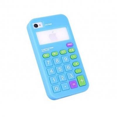 Retro Kalkylator Silikonskal till Apple iPhone 4S Blå